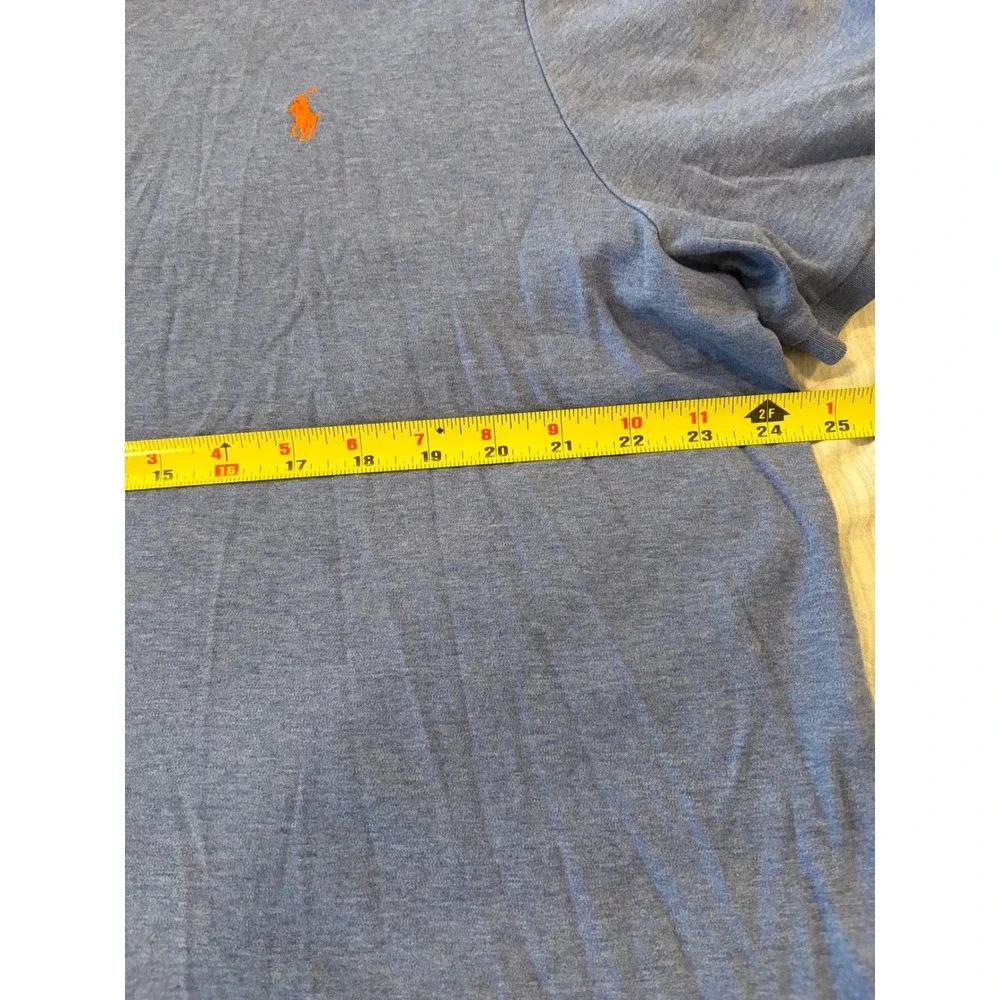 Polo Ralph Lauren Mens XL Classic Fit Polo Shirt Heather Blue Orange Pony Logo